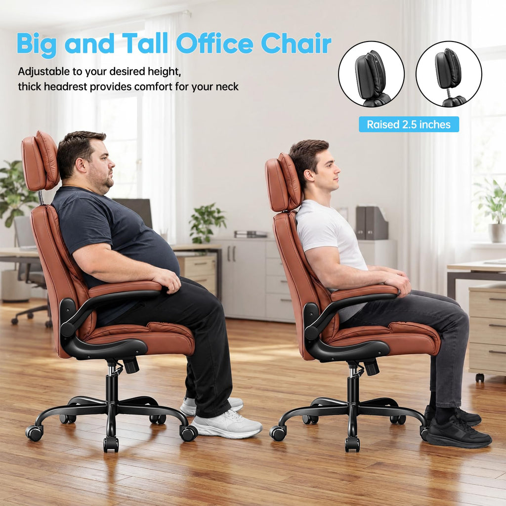Big and Tall Office Chair with Adjustable Headrest R389