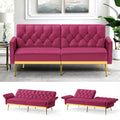 Velvet Sofa Bed with Adjustable Armrests & Backrests M658351
