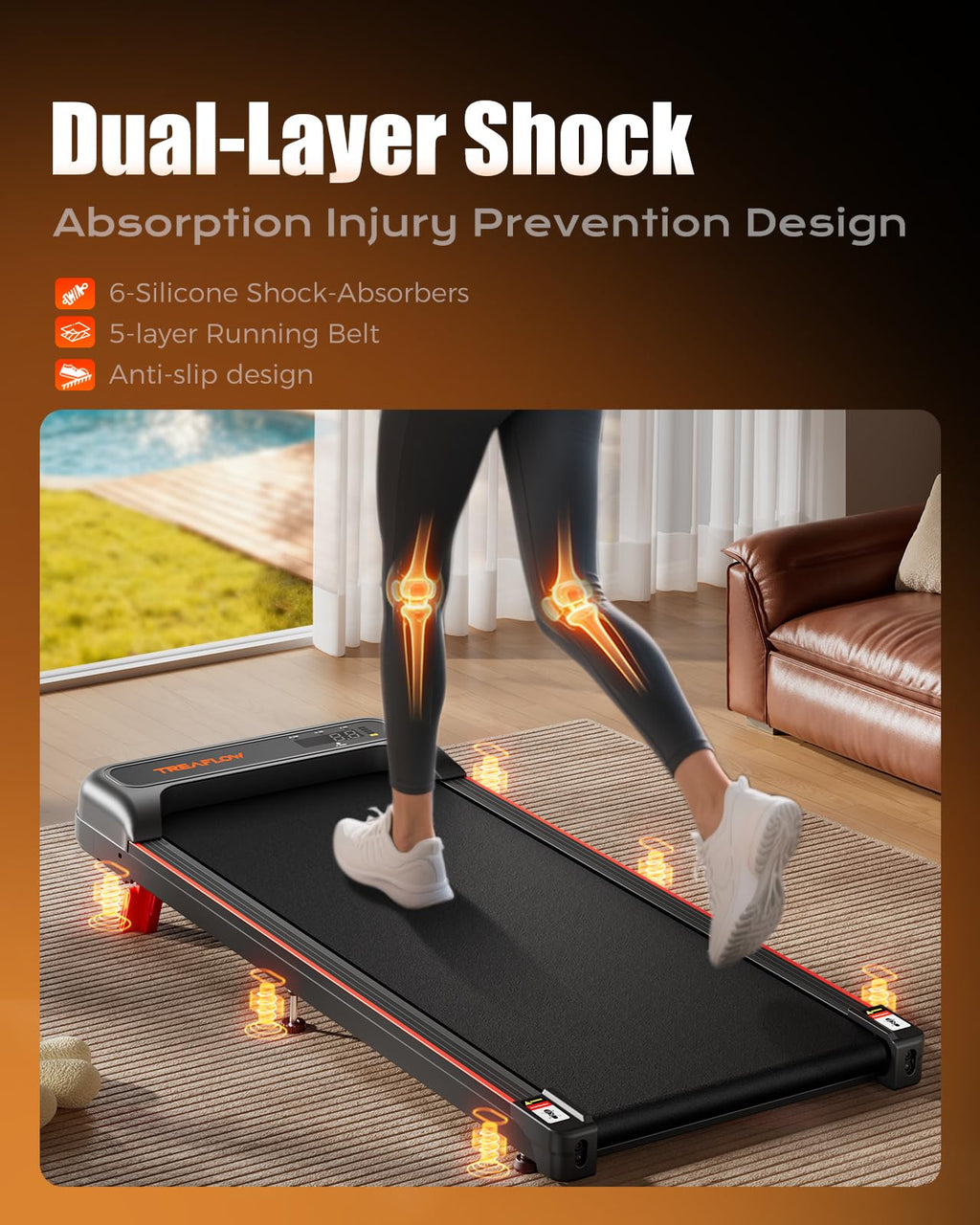 Walking Pad with 8% Incline Under Desk Treadmill T68171