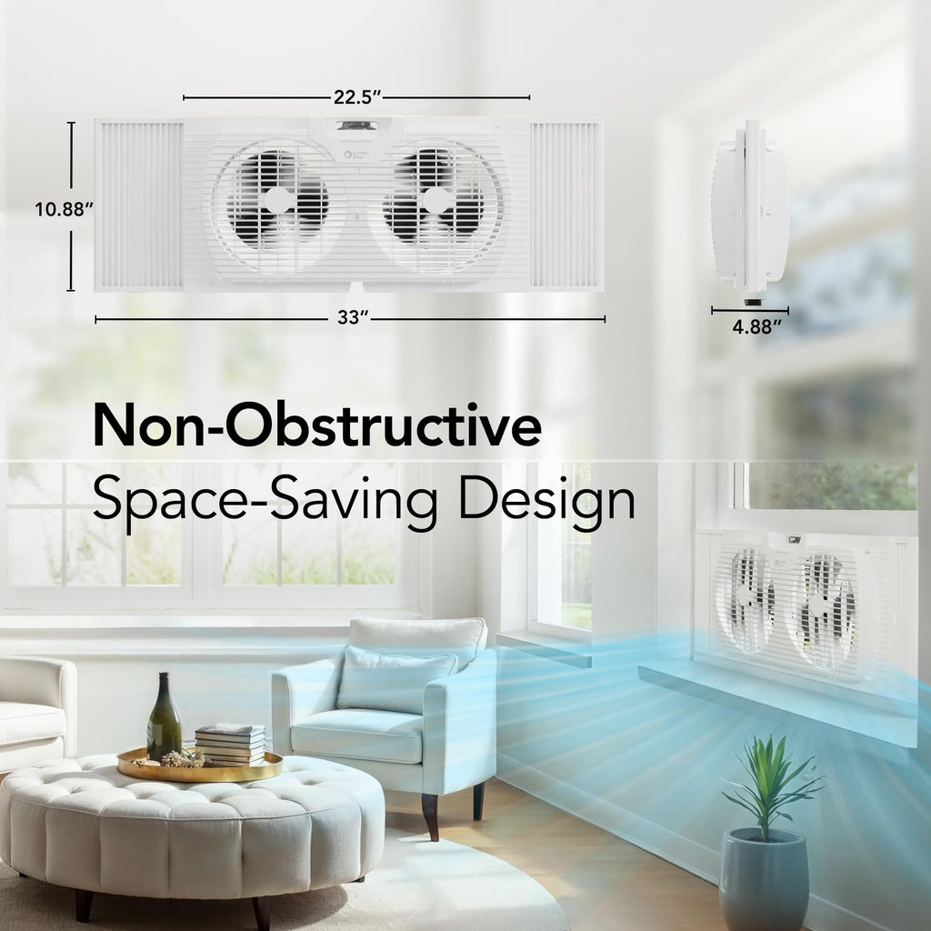 Reversible Twin Window Fan with 3-Speeds V1329