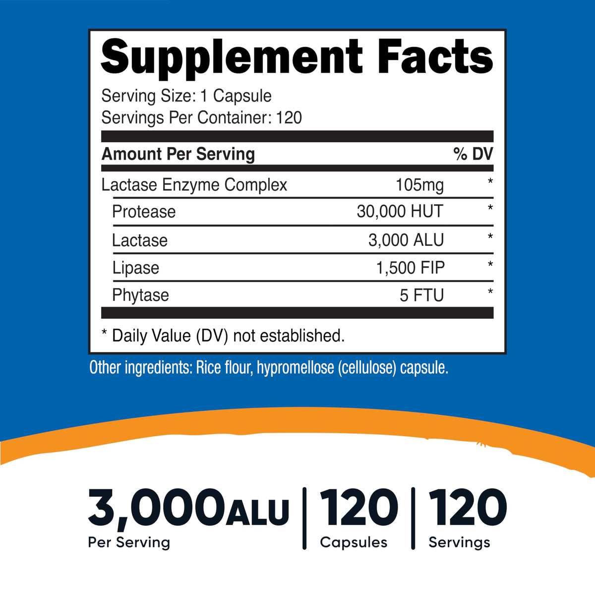 Lactase Enzyme Complex 120 Capsules Gluten-Free Q520