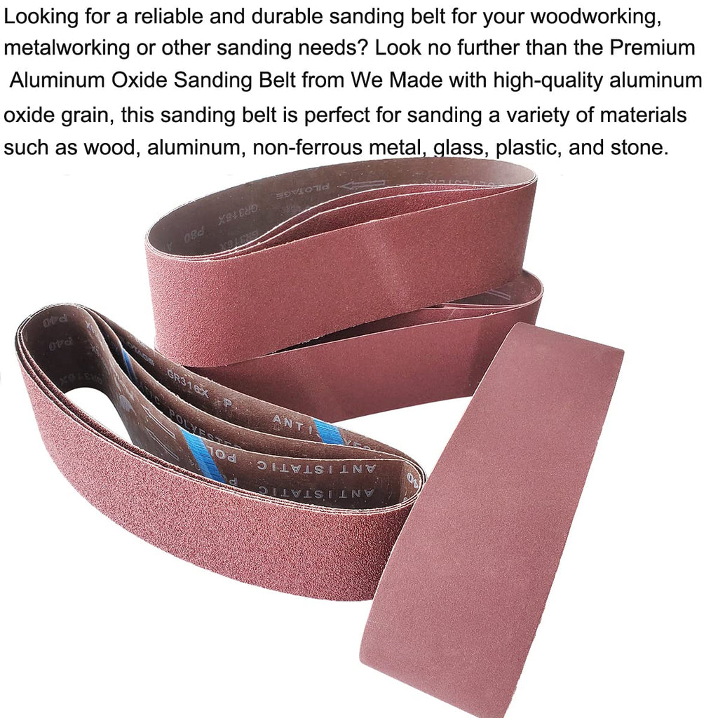 9 PCS 4" x 36" Aluminum Oxide Sander Belts 40 80 120 Grit C159076
