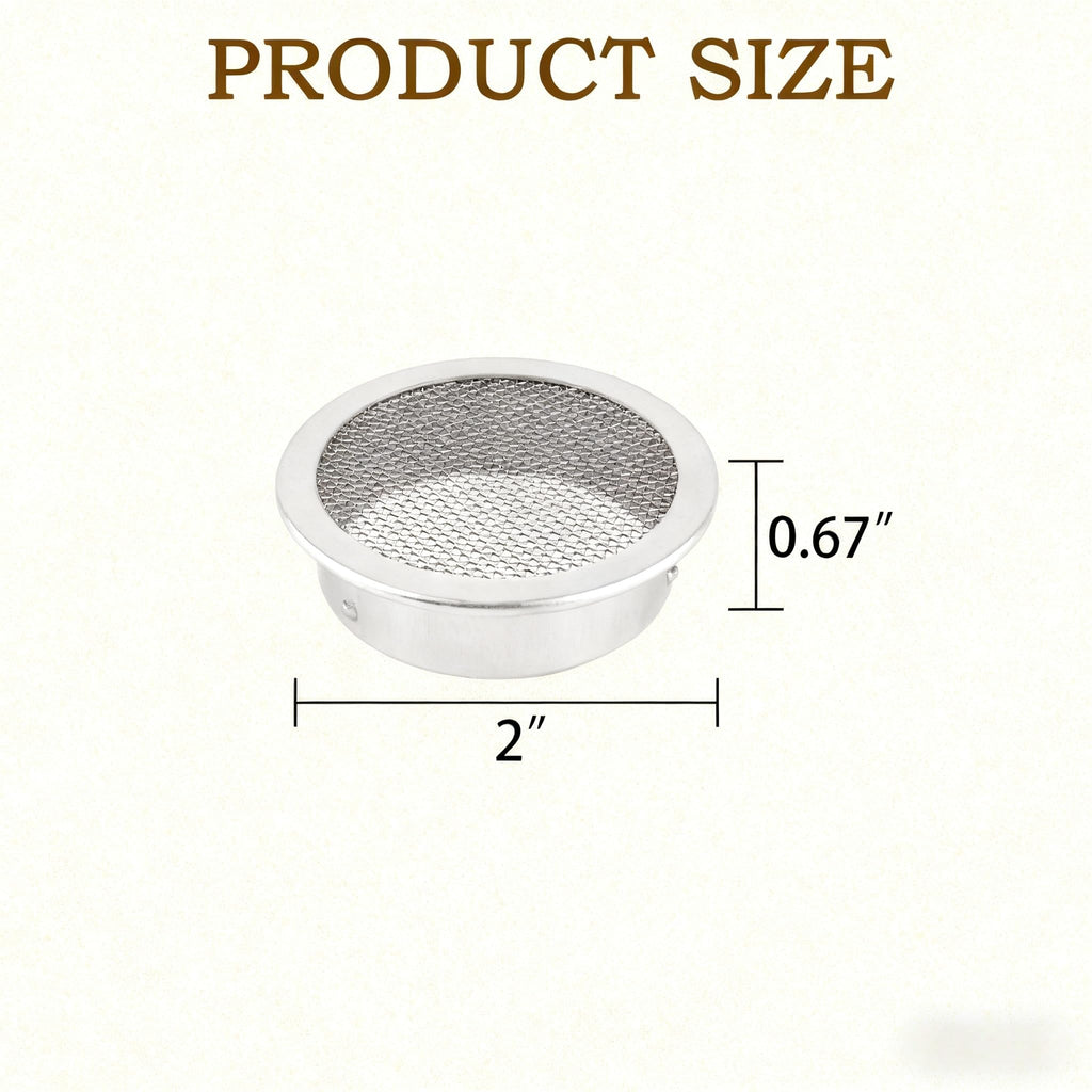 2 Inch Round Open Screen Vent Aluminum Mill Finish 8 Pack F9089