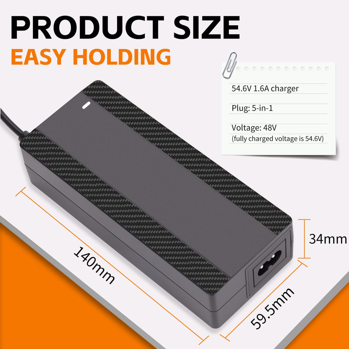 54.6V 1.6A Electric Scooter Charger for 48V Lithium Battery G27694