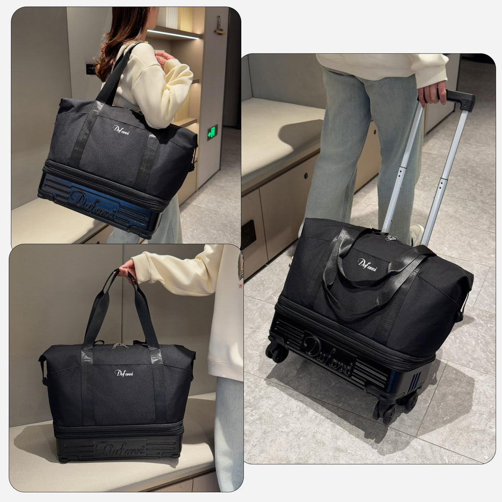 Expandable Rolling Travel Bag with Removable Wheels & Handle L537968