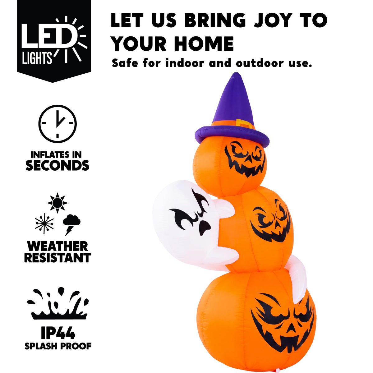 6 FT Halloween Inflatable Ghost and Pumpkins C3356