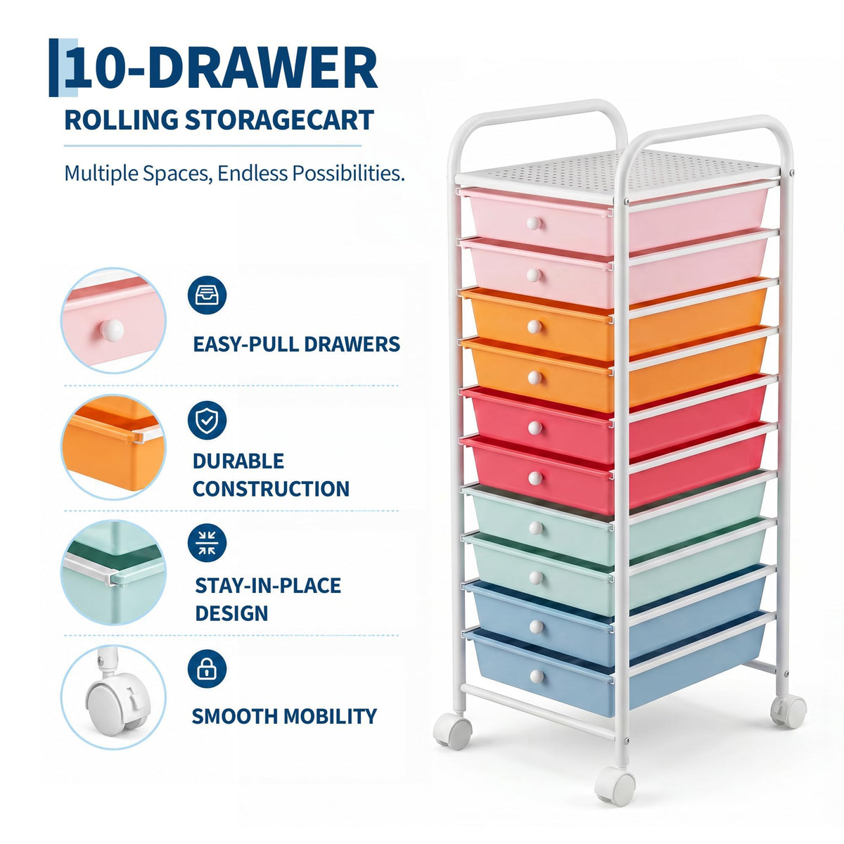 10 Drawers Rolling Storage Cart E79290