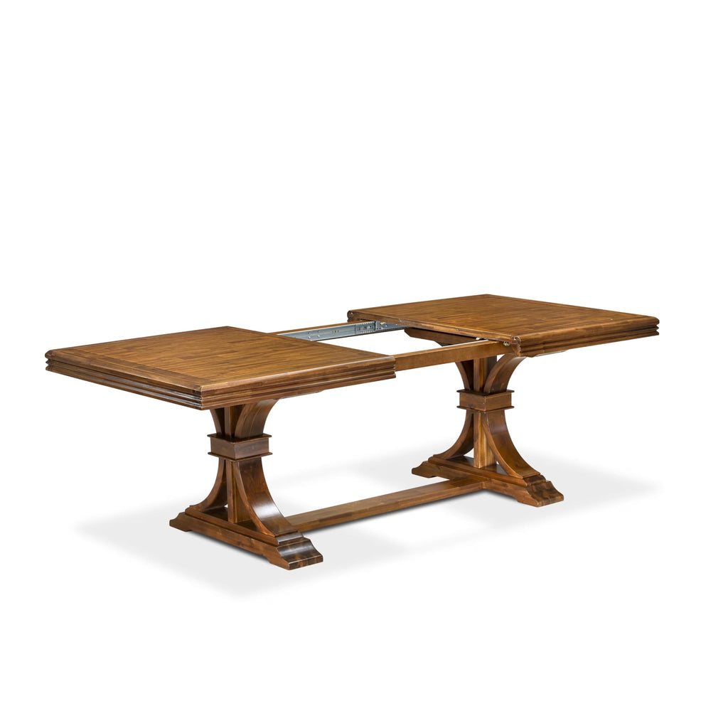 9 Piece Dining Table Set with 8 Light Beige Fabric Chairs Z923