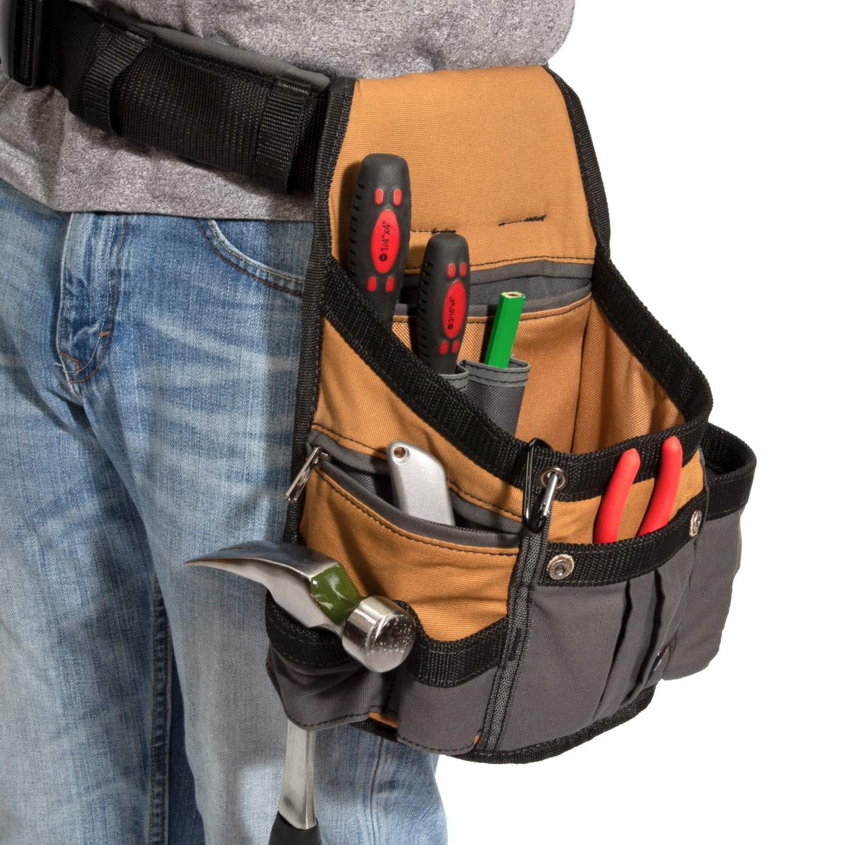 8-Pocket Padded Tool Belt Utility Pouch Adjustable 3-Inch Belt Canvas V428