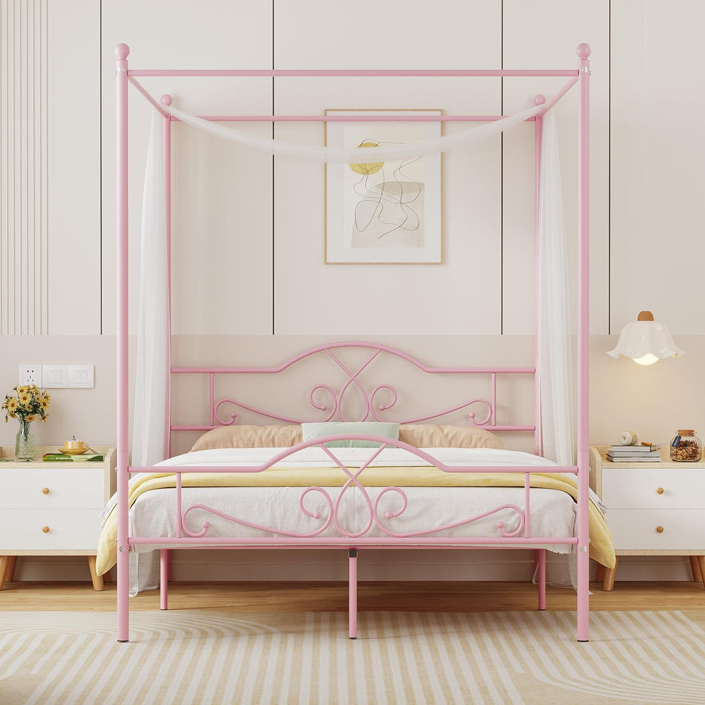 Full Size Canopy Bed Frame with 4 Posters C98539