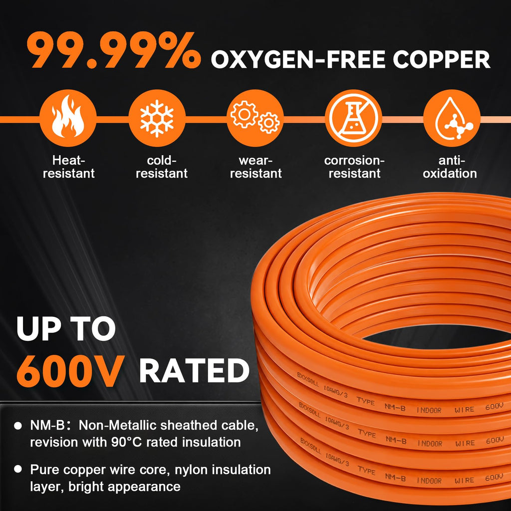 10/3 NM-B Electrical Wire with Ground Y1250