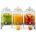 3 Pack 5 Gallon Glass Drink Dispensers with Stand I920956