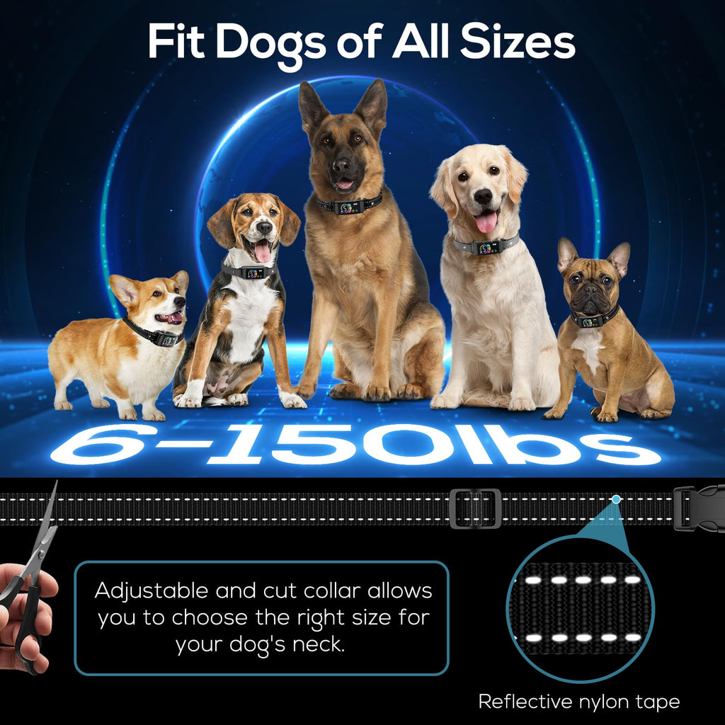 2 Pack Adjustable Bark Collar with Beep Vibration Shock O544442