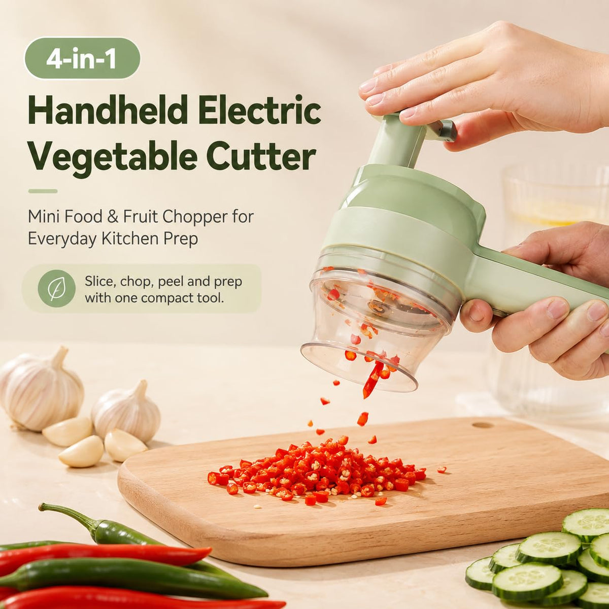 4 in 1 Handheld Electric Vegetable Cutter S36193