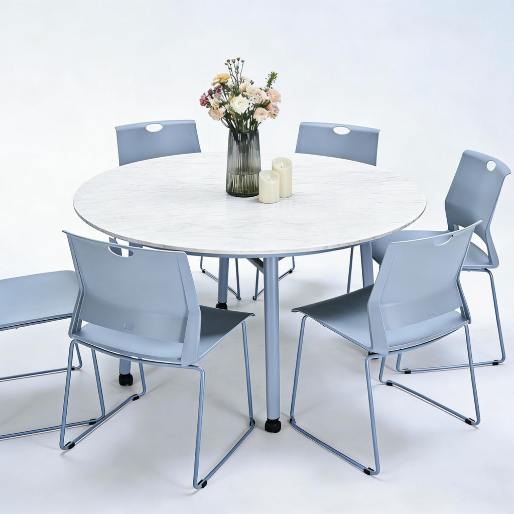 Grey Stackable Chairs Set of 8 U905987