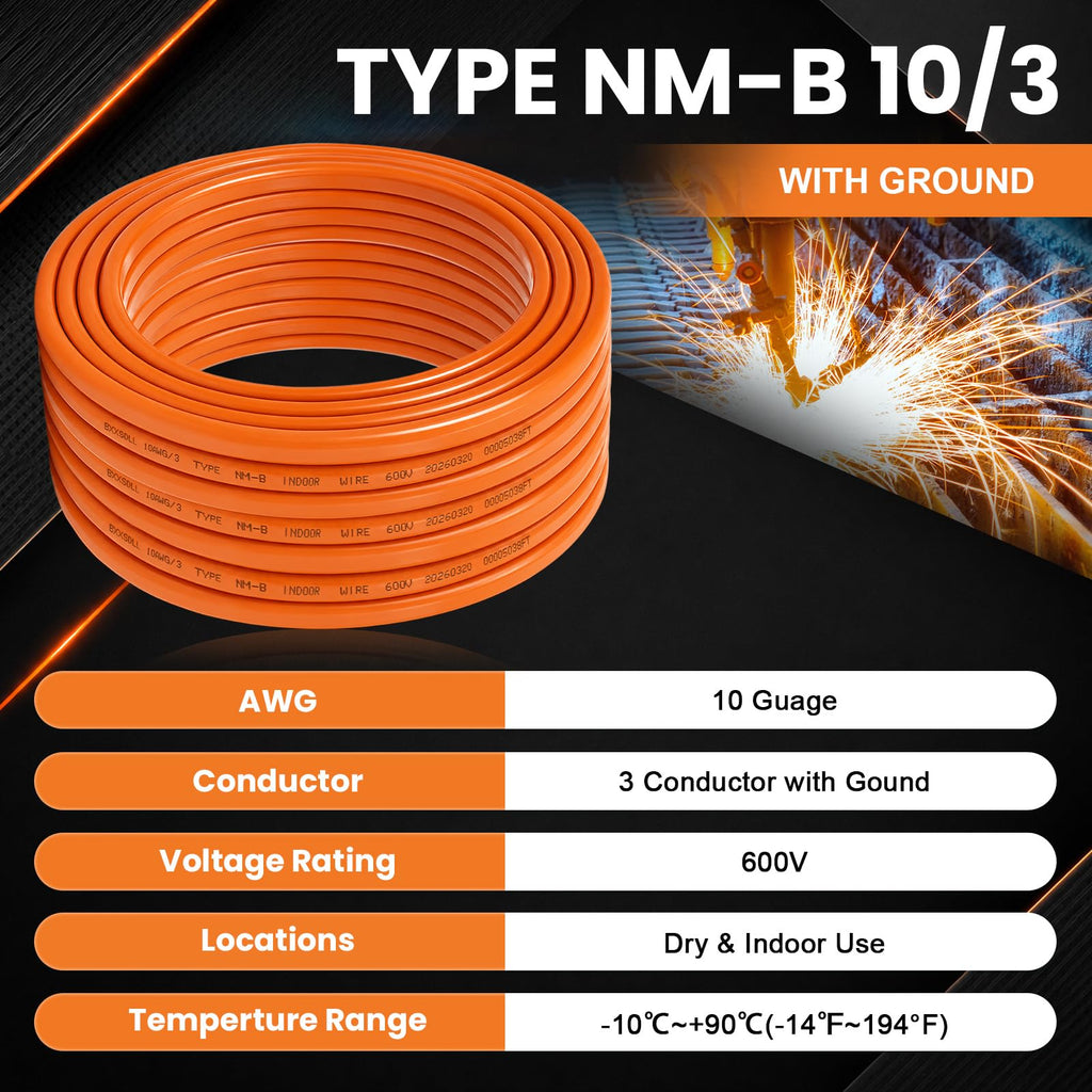 10/3 NM-B Electrical Wire with Ground Y1250