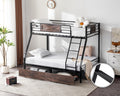 Twin Over Full Metal Bunk Bed with 2 Storage Drawers W43889