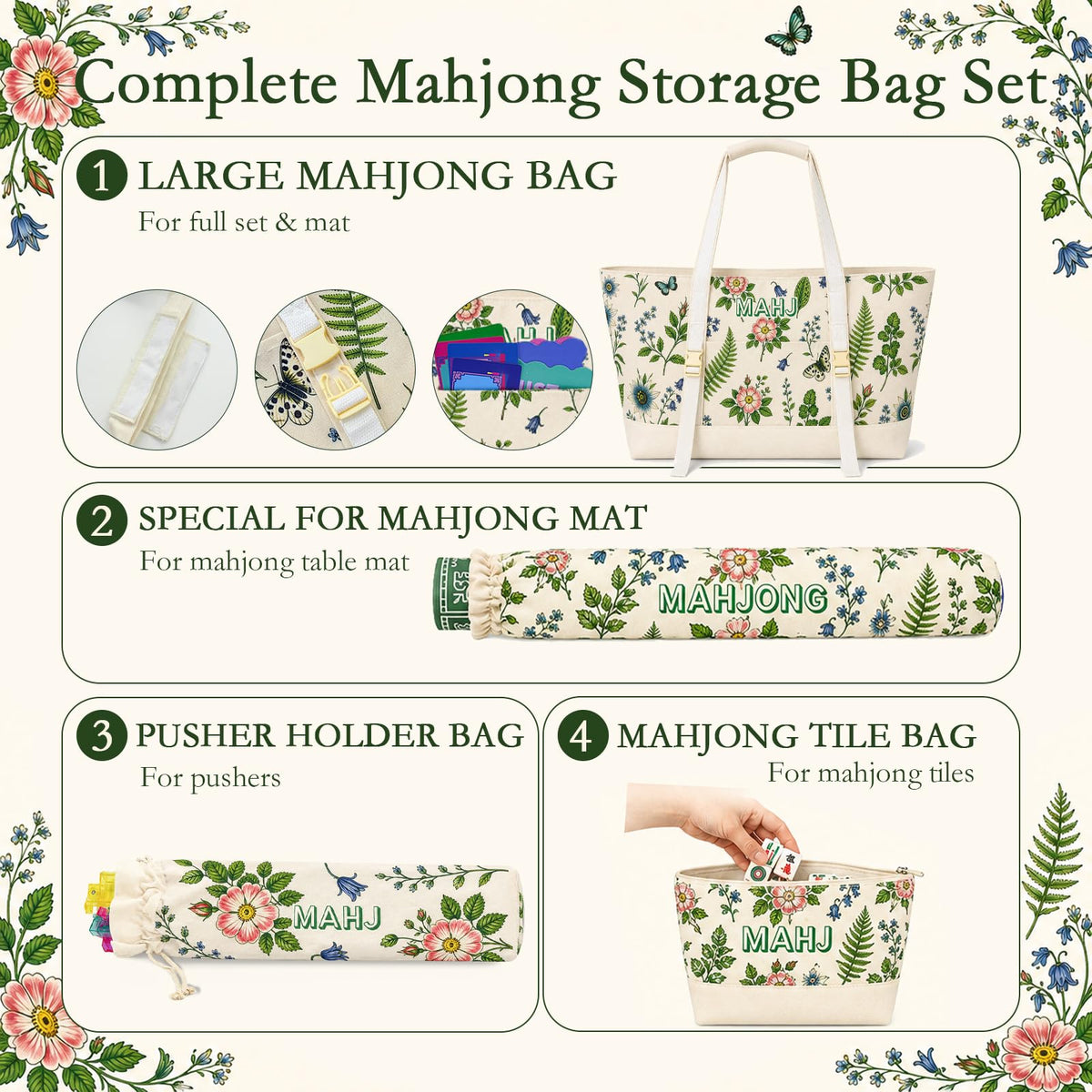 Mahjong Tile Bag Set E4234