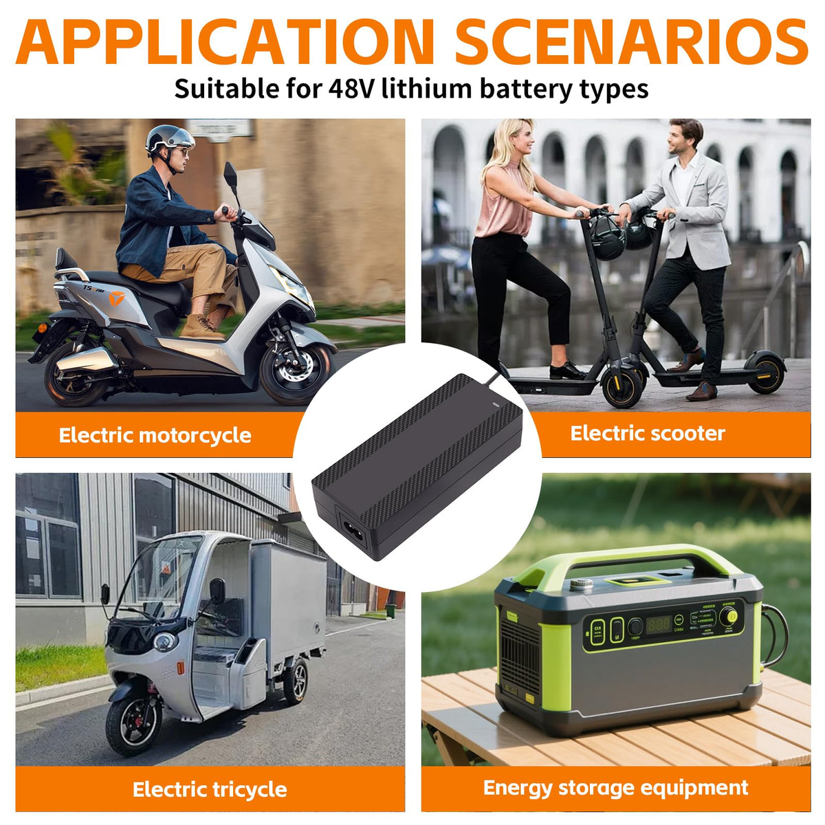 54.6V 1.6A Electric Scooter Charger for 48V Lithium Battery G27694