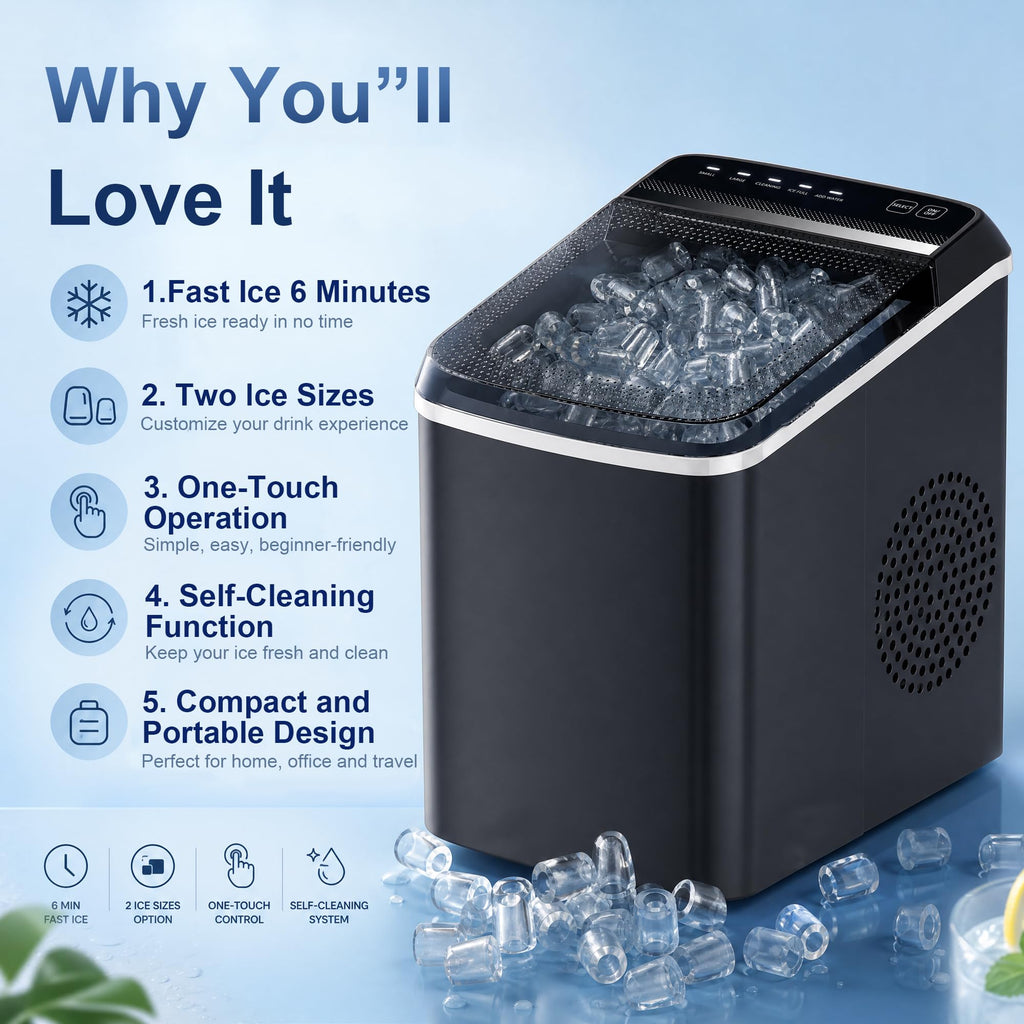 Countertop Ice Maker with Basket & Scoop G89869