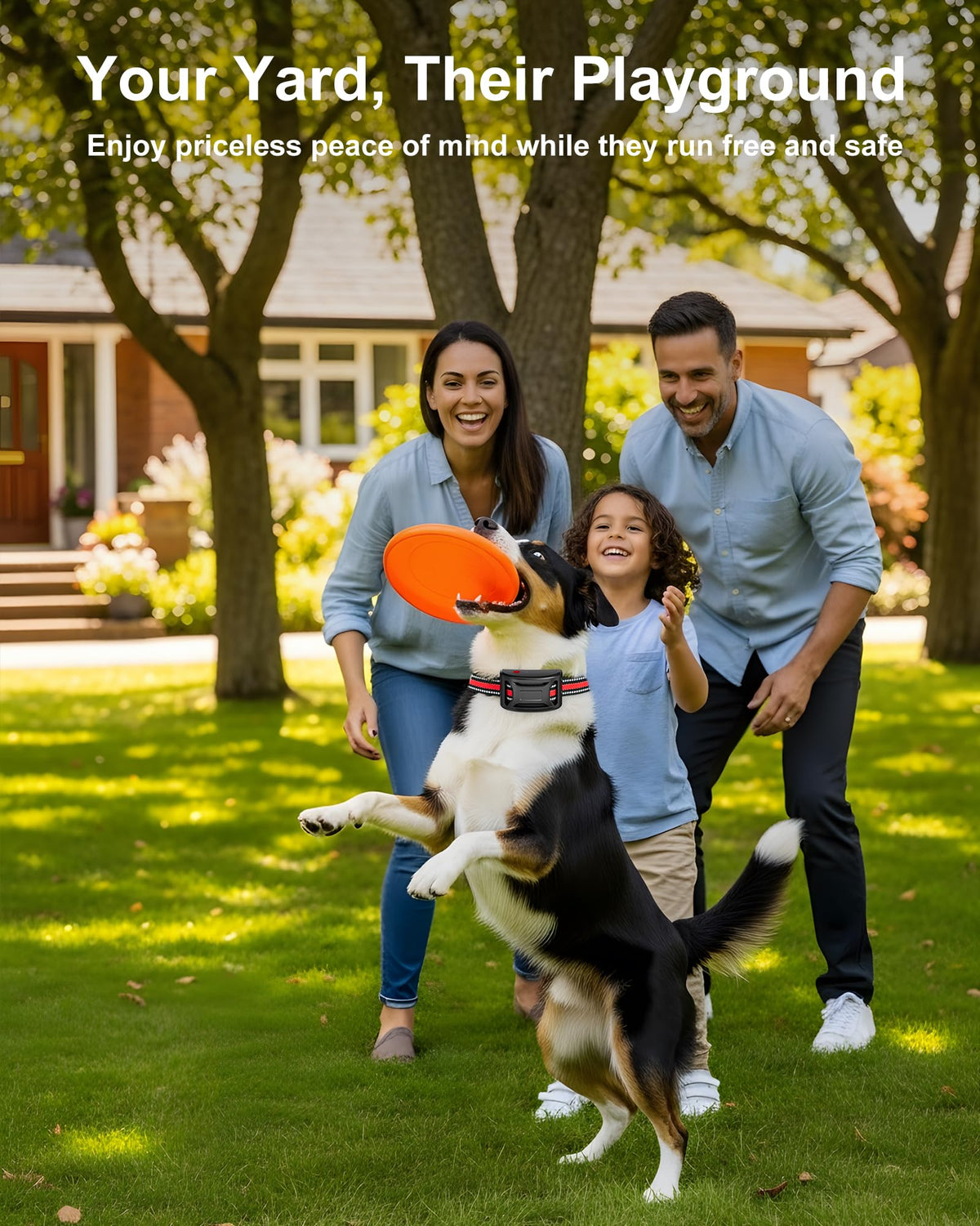 Wireless Dog Fence System 2-in-1 Pet Containment Training Collar IPX6 Waterproof Rechargeable Black Red D627