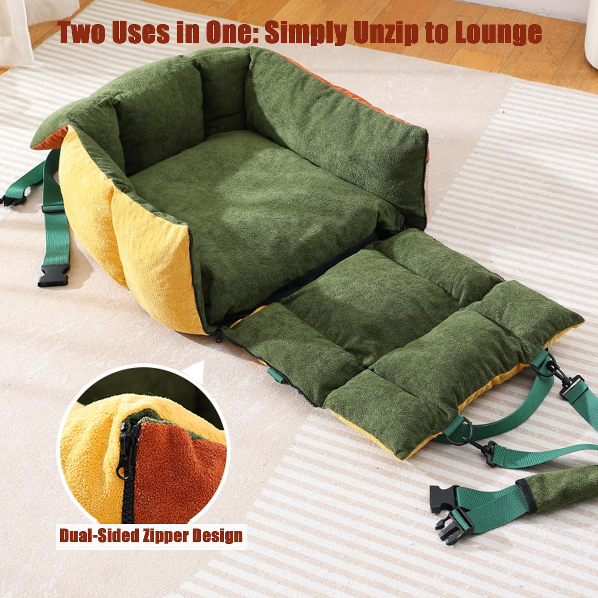 2-in-1 Elevated Dog Car Seat Booster T20369