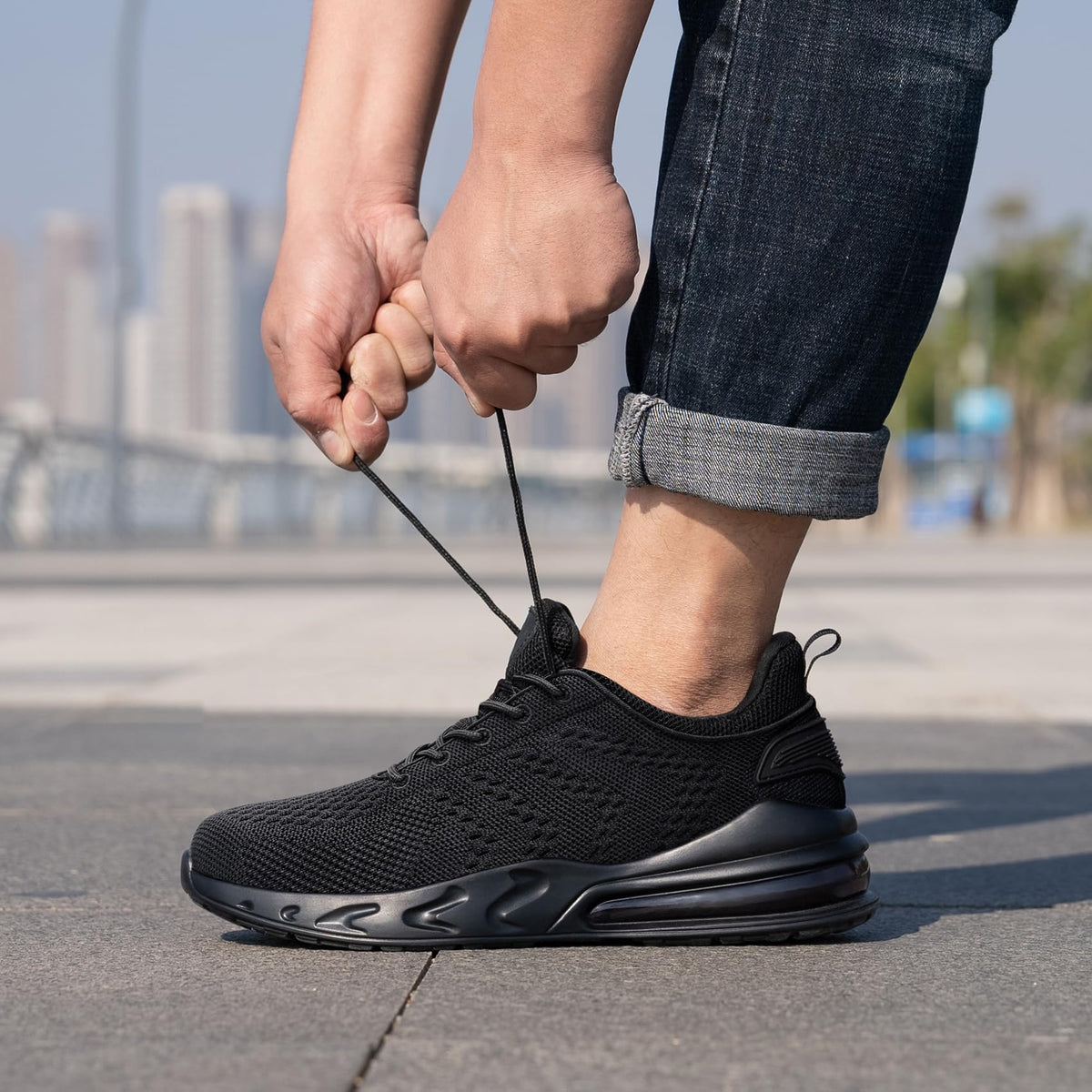 Men Non Slip Waterproof Slip-on Work Shoes U818070