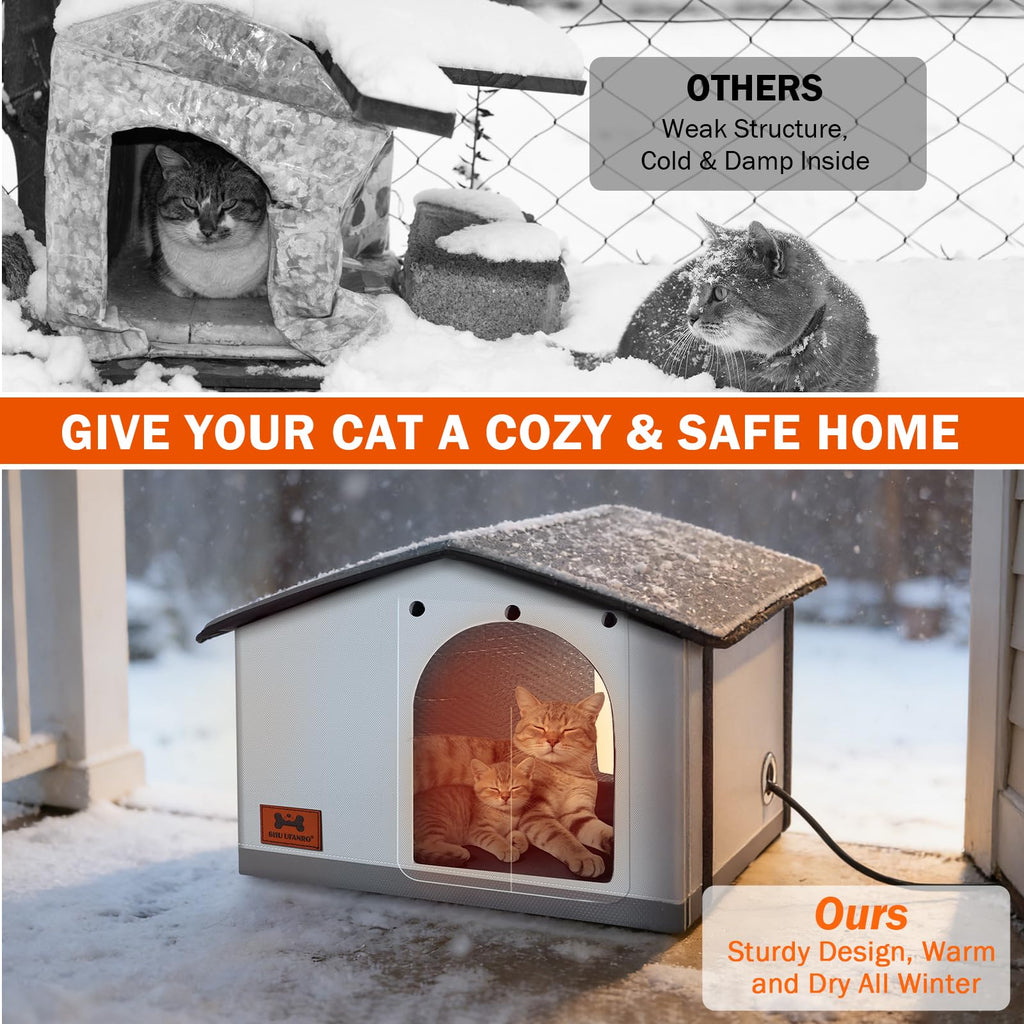 Insulated Heated Cat House Indoor/Outdoor U61510
