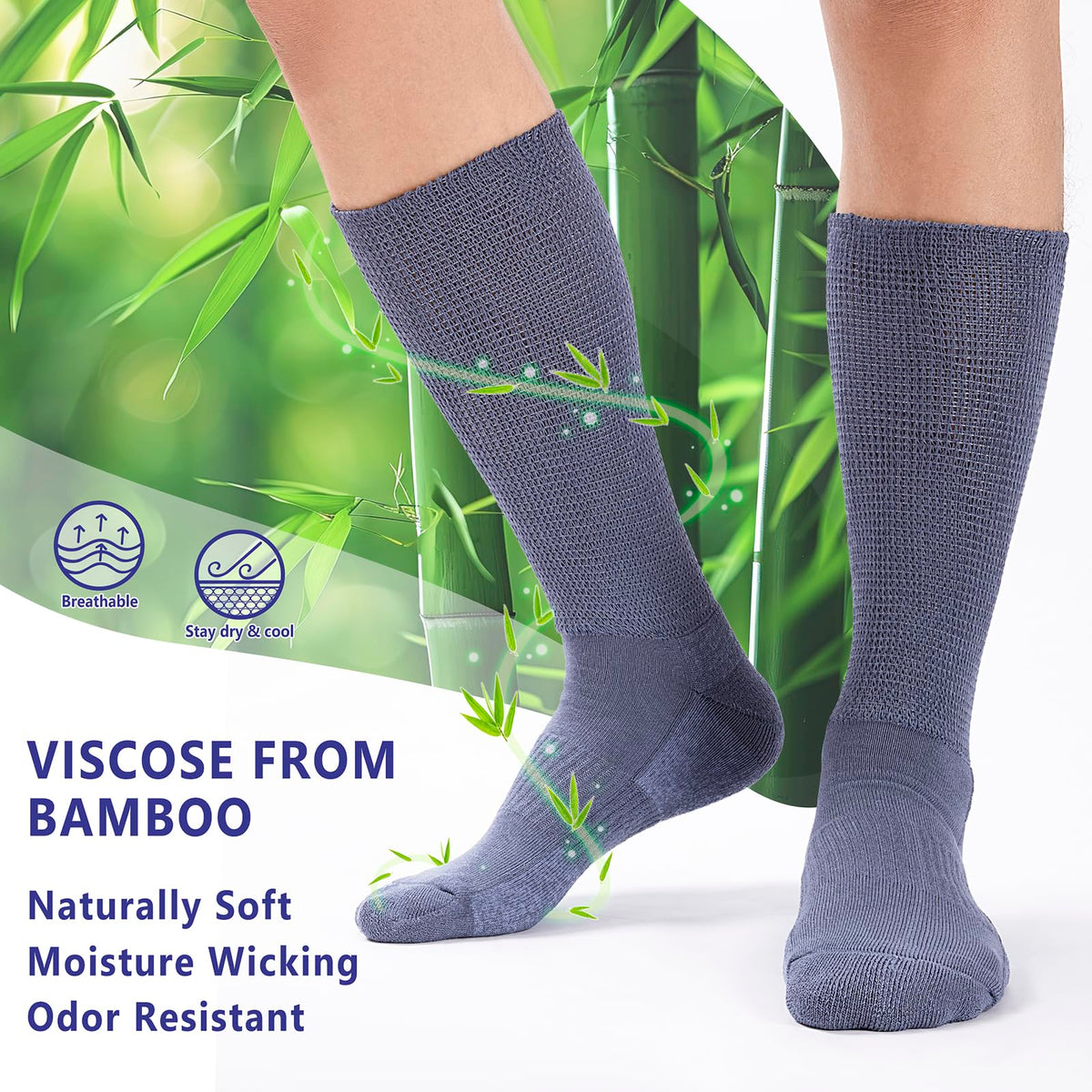 Viscose from Bamboo Crew Socks, 3 Pairs W851