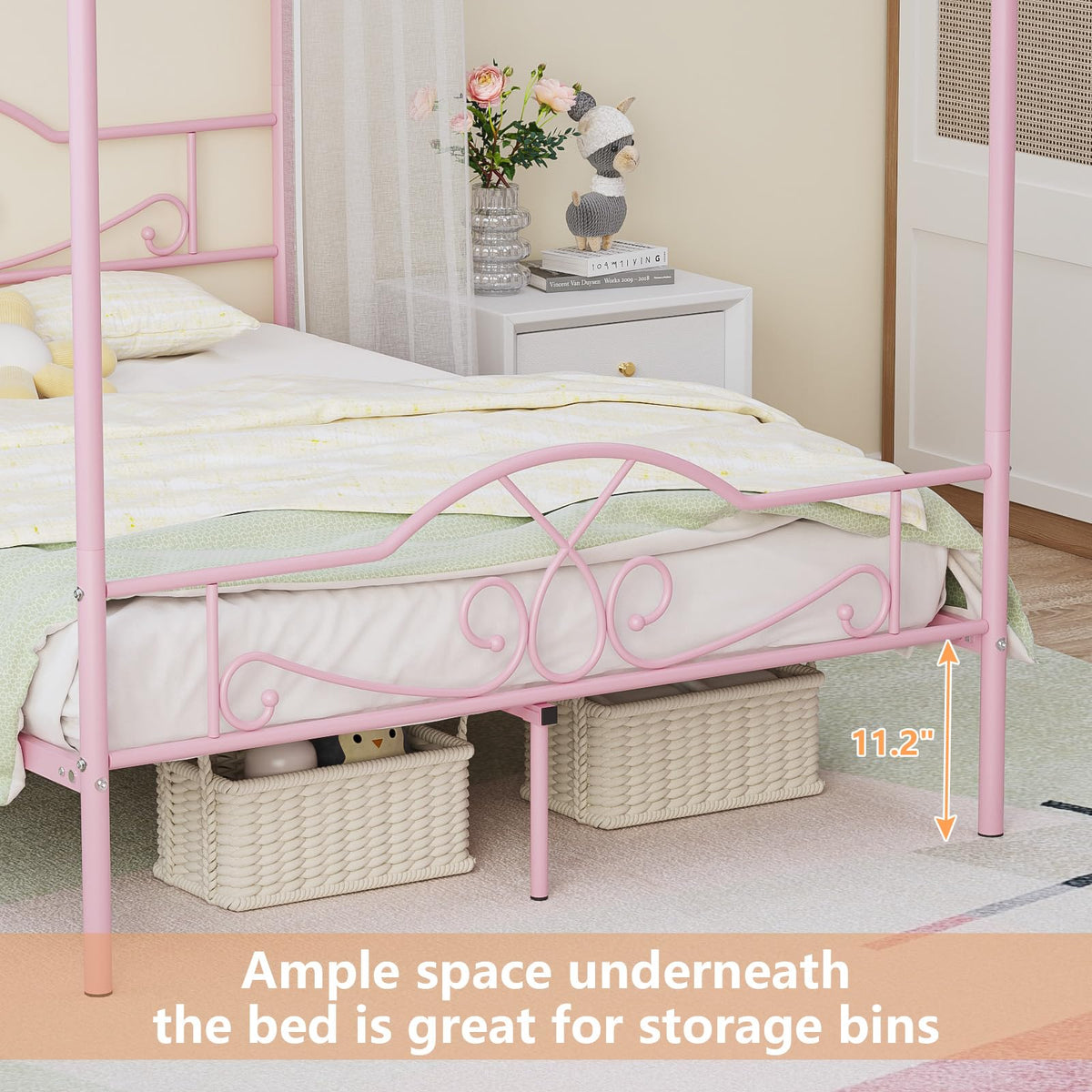 Full Size Canopy Bed Frame with 4 Posters C98539