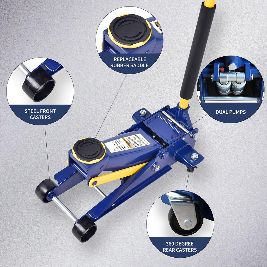 3 Ton Low Profile Hydraulic Steel Floor Jack X10586
