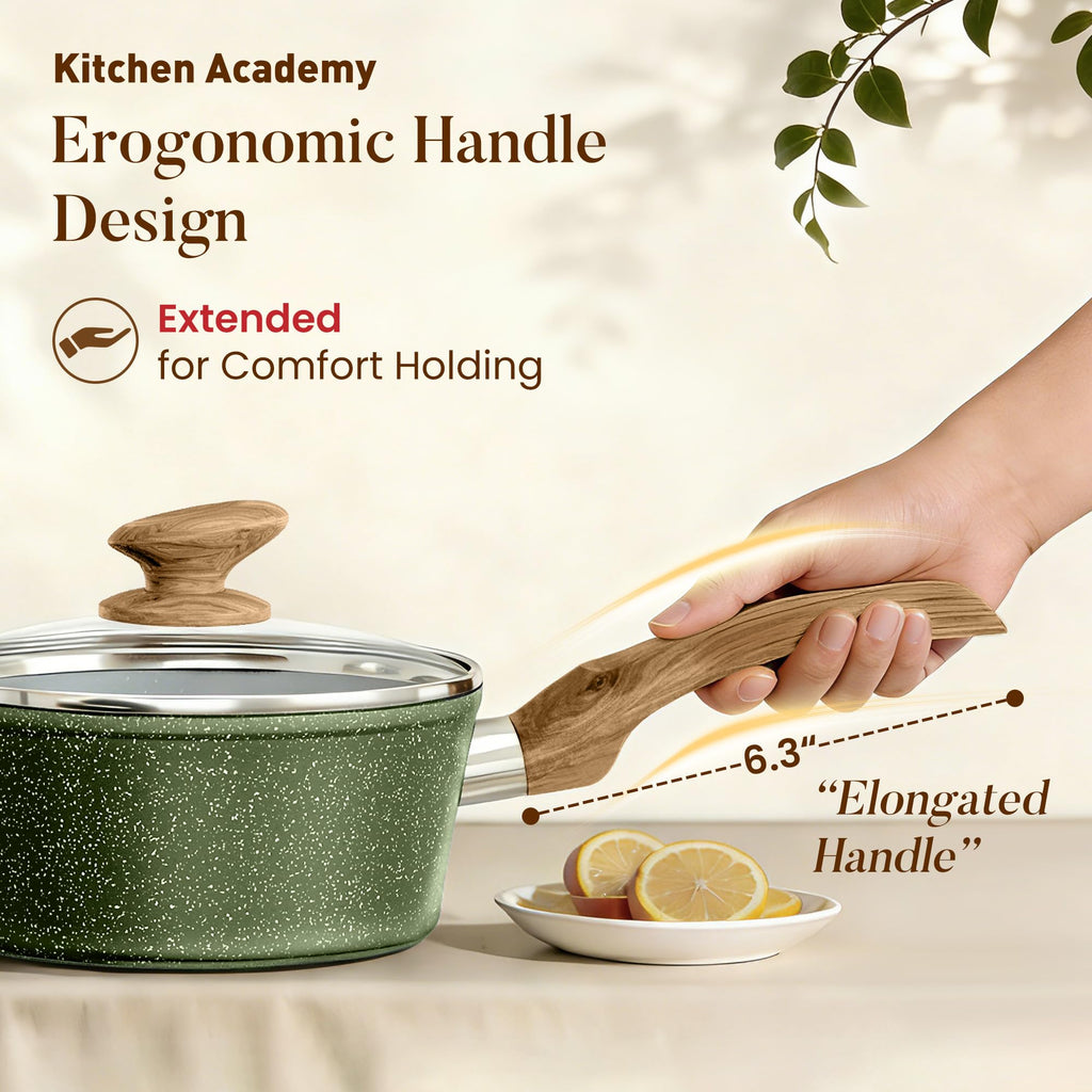 Non Stick Sage Green Cookware Set V741258