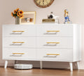 White 6 Drawer Wood Dresser Y89878