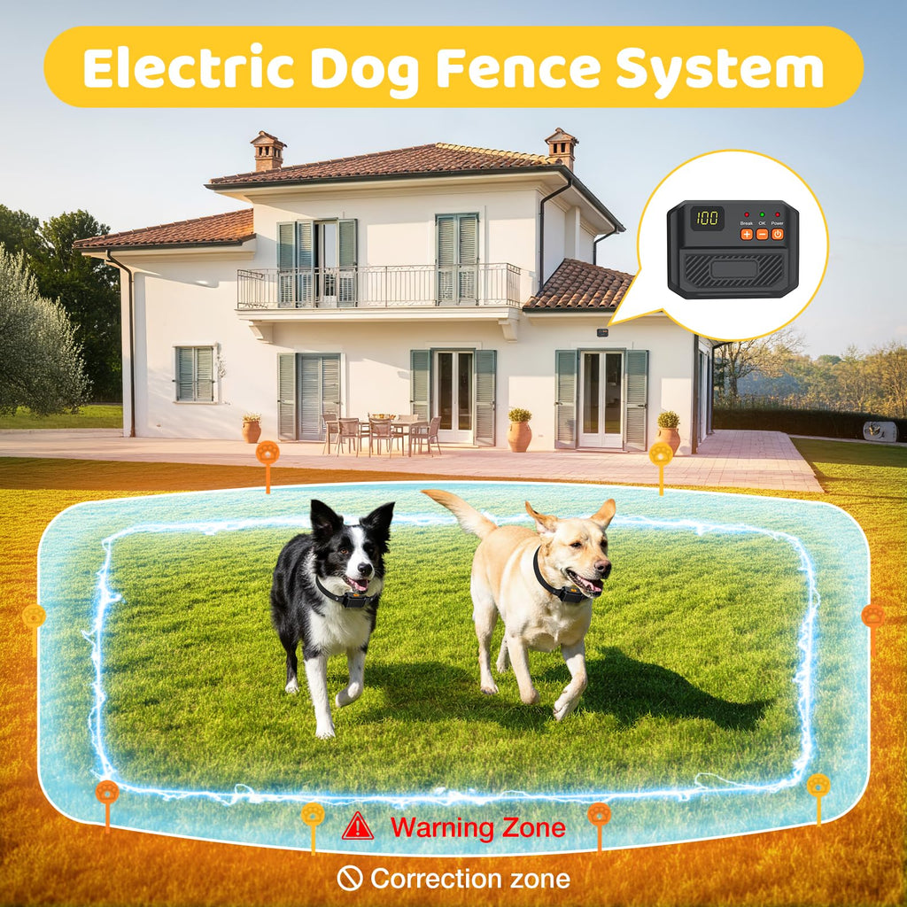 Electric Fence for Dogs with 2 Collars A833