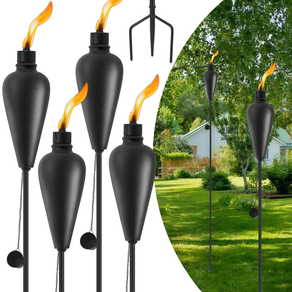 6 Pack Citronella Tiki Torches M609
