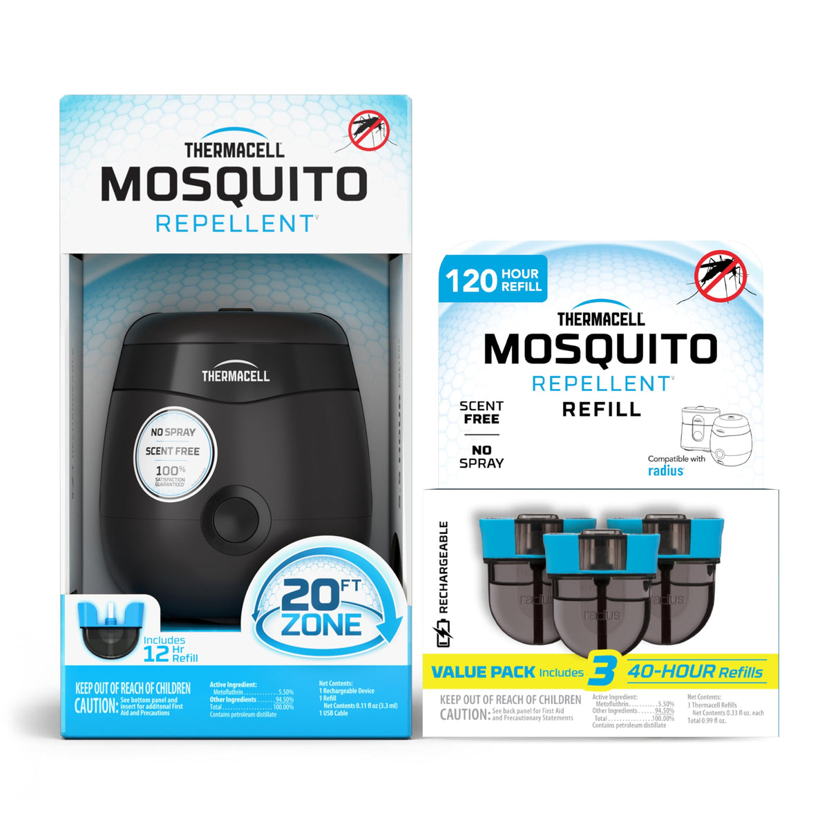 Rechargeable Mosquito Repeller with 12-Hour Refill B417