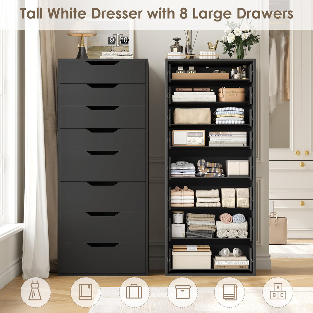 Black 8 Drawer Dresser G9725