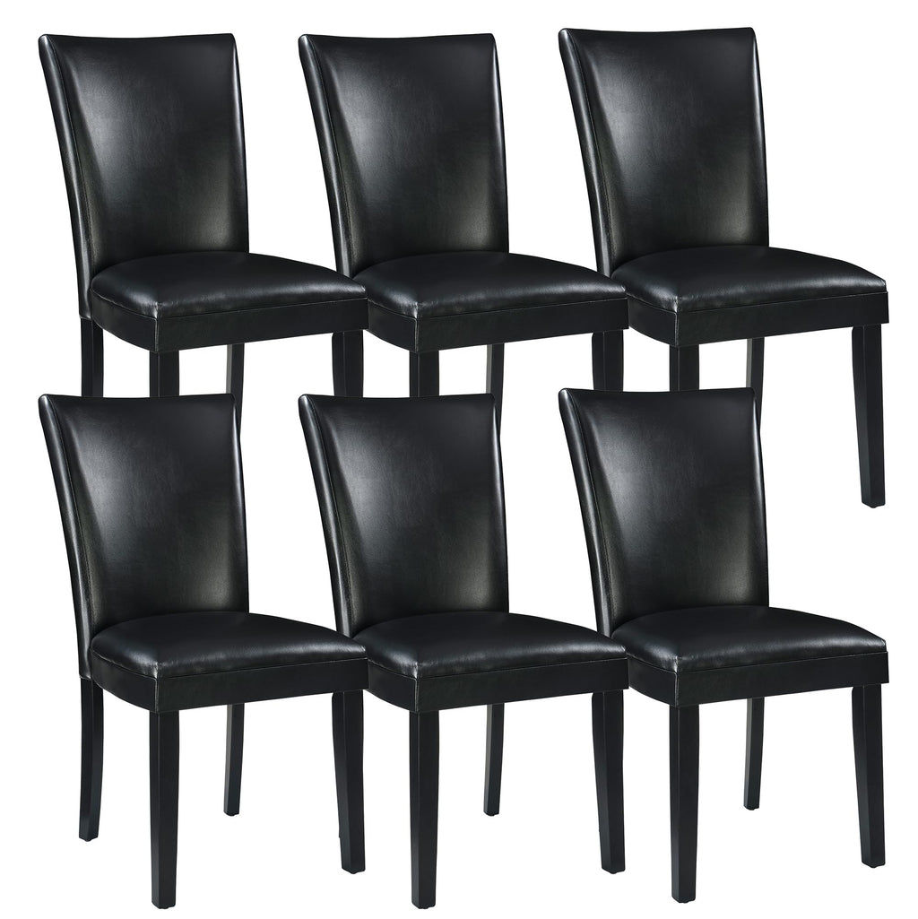 Set of 6 Solid Wood Upholstered Dining Chairs E3638