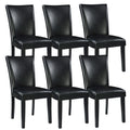 Set of 6 Solid Wood Upholstered Dining Chairs E3638