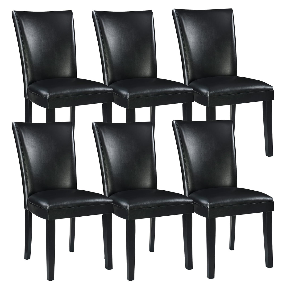 Set of 6 Solid Wood Upholstered Dining Chairs E3638