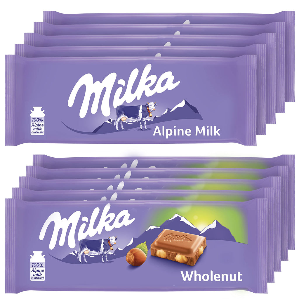 Chocolate Bars Variety Pack, Alpine Milk & Hazelnut, 10 - 3.52 oz Bars V525390