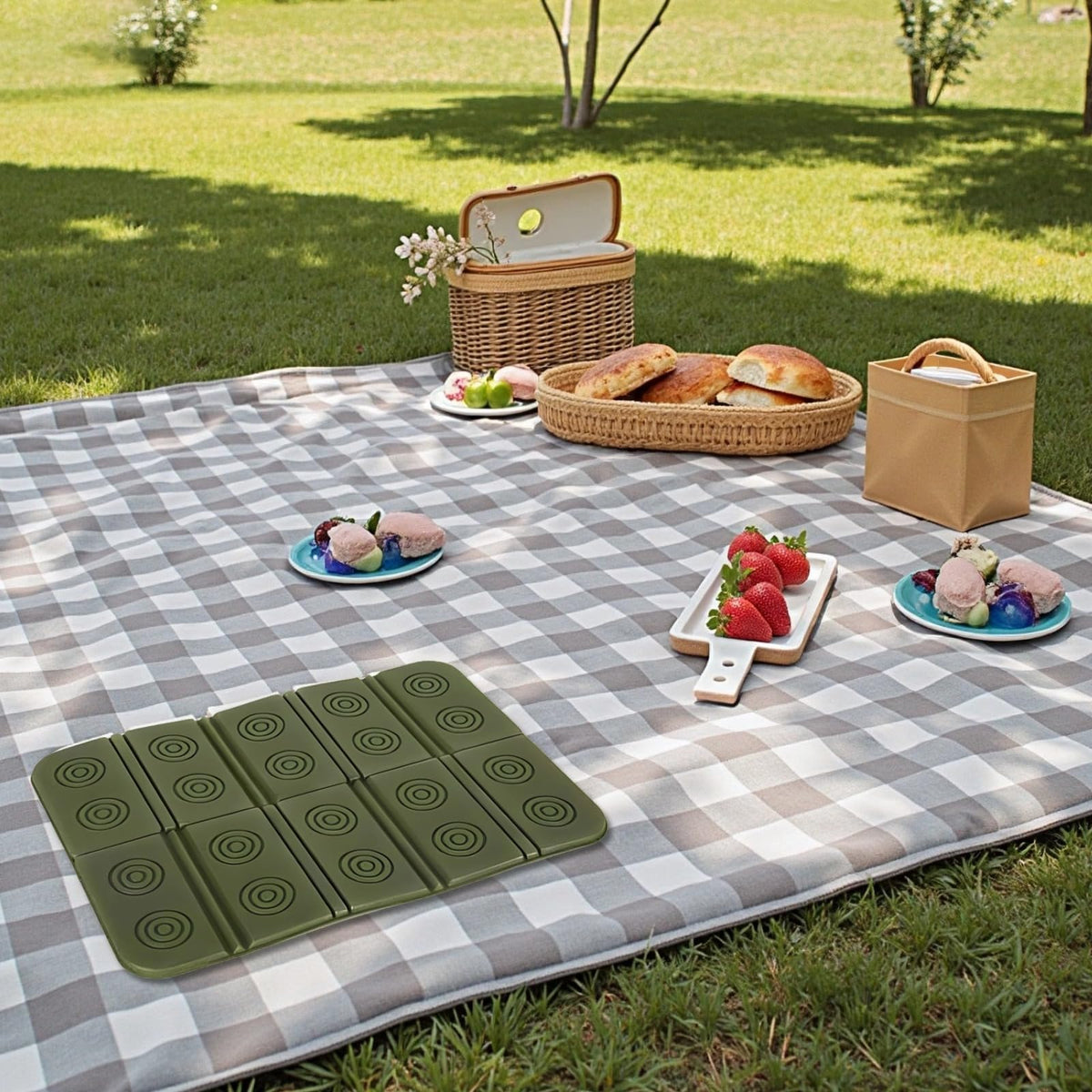 2 Pcs Waterproof Folding Foam Camping Mat Seat Cushion E41771