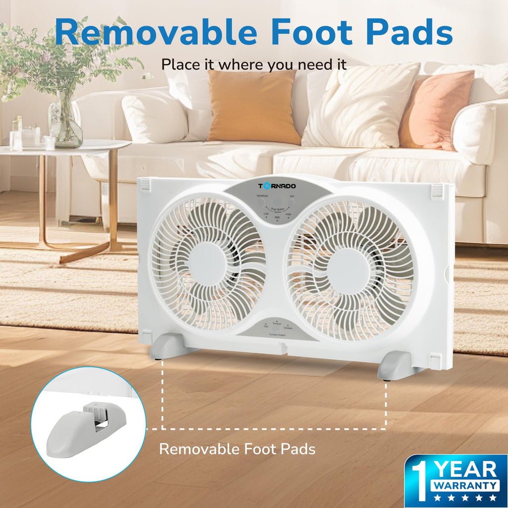 9 Inch 3-Speed White Window Fan F2566