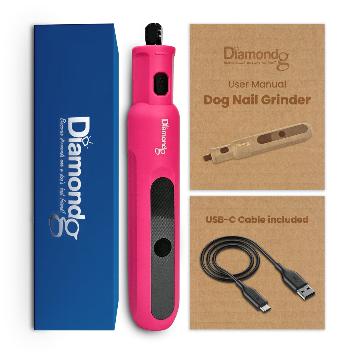 Pink Dog Nail Grinder with LED Light C833180