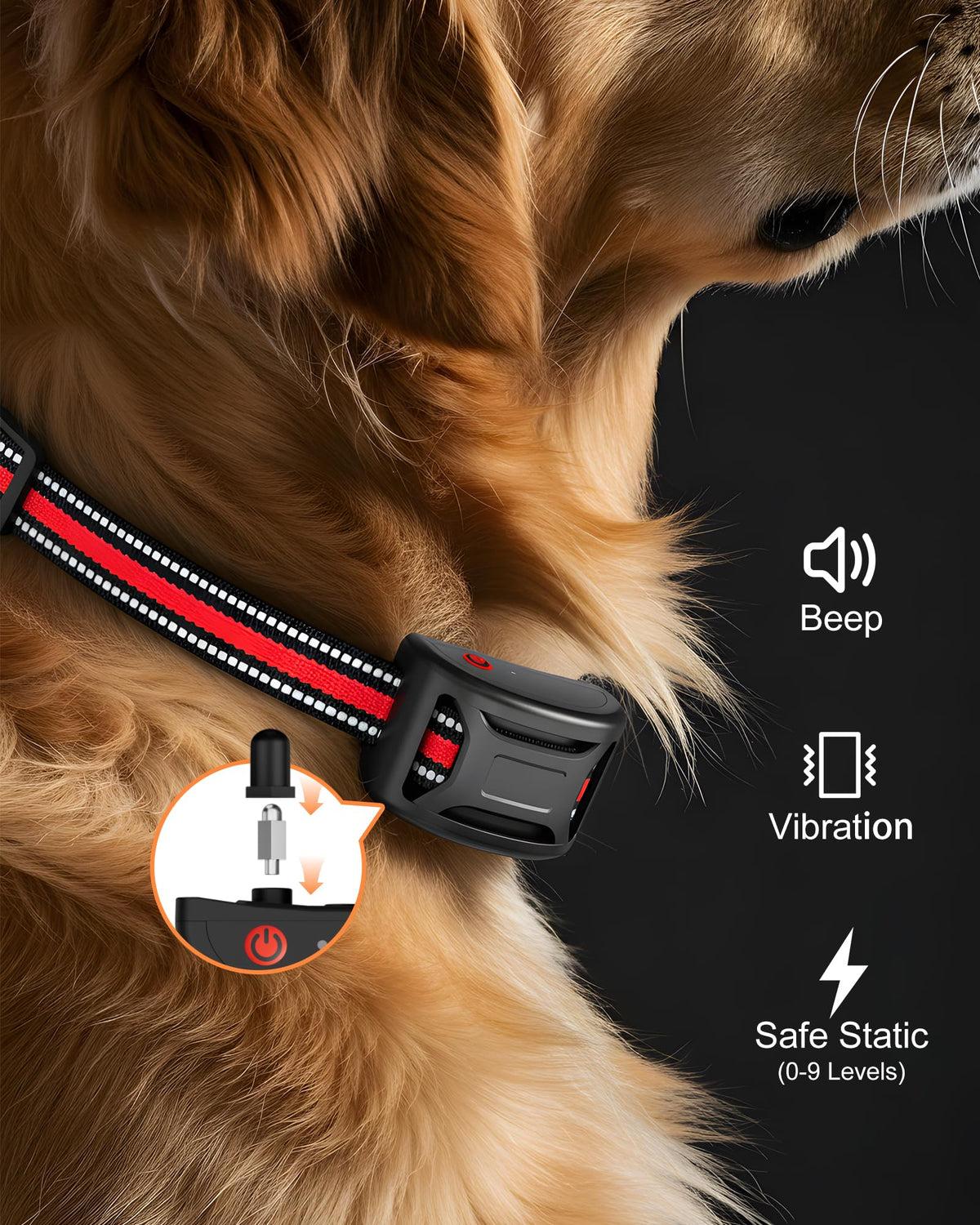 Wireless Dog Fence System 2-in-1 Pet Containment Training Collar IPX6 Waterproof Rechargeable Black Red D627