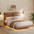 Queen Floating Bed Frame with LED Lights D7874