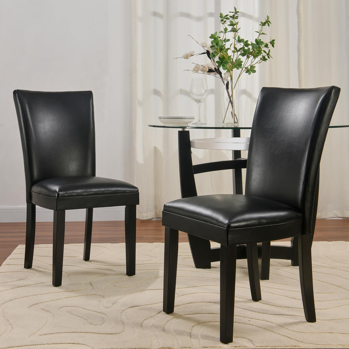 Set of 6 Solid Wood Upholstered Dining Chairs E3638