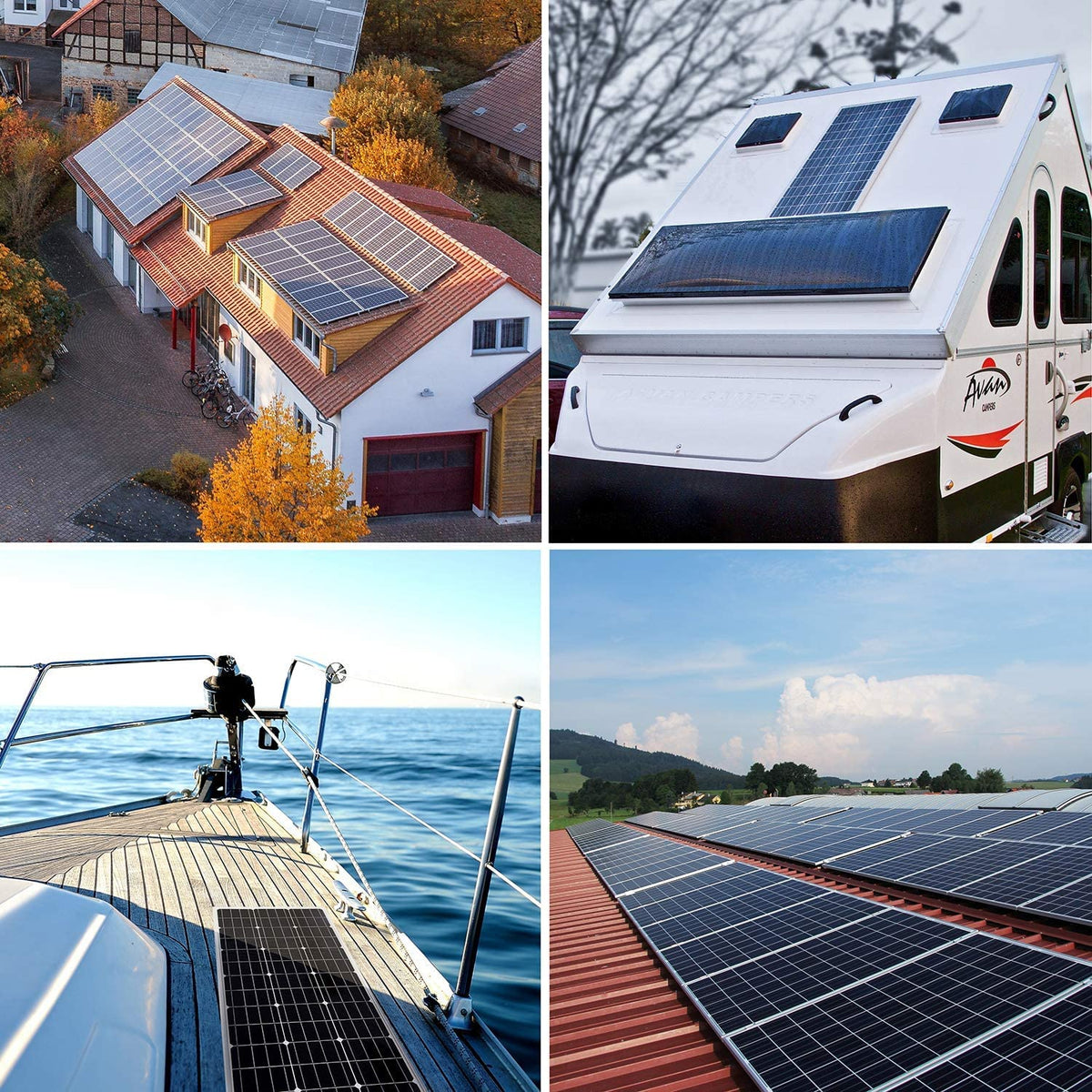 100 Watt 12 Volt Monocrystalline Solar Panel Kit A703