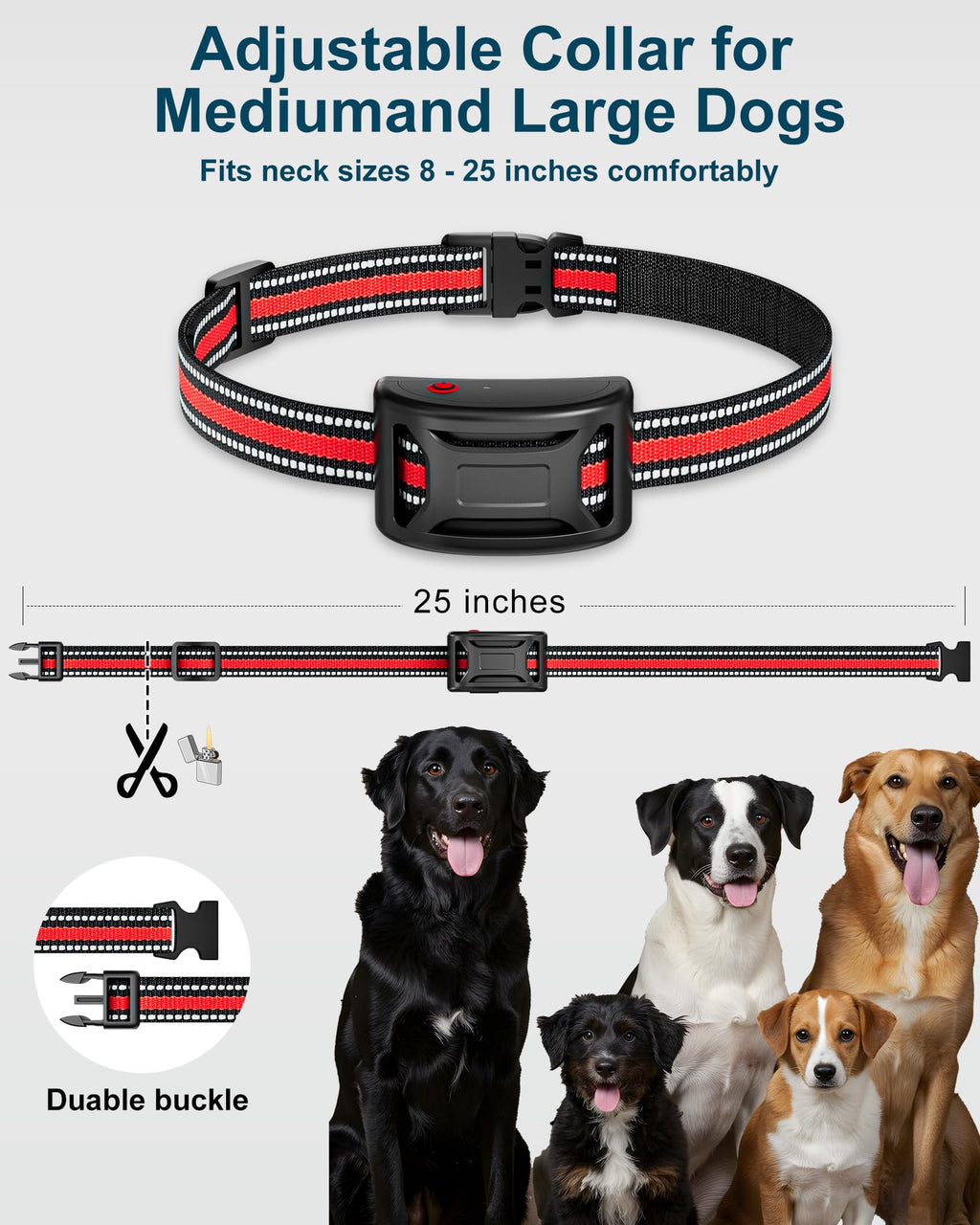 Wireless Dog Fence System 2-in-1 Pet Containment Training Collar IPX6 Waterproof Rechargeable Black Red D627