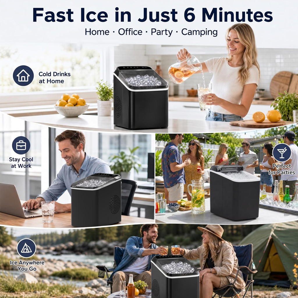 Countertop Ice Maker with Basket & Scoop G89869
